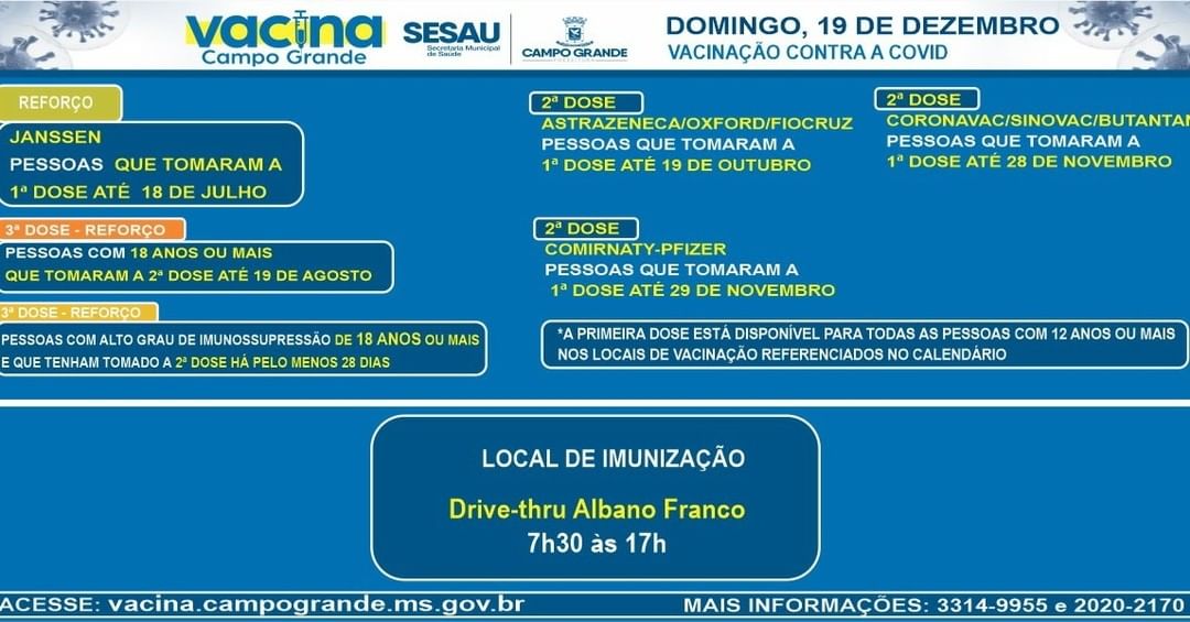 programacao calendario vacina covid-19 sesau