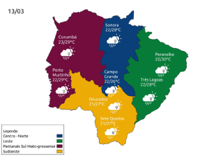 mapa cemtec tempo clima previsao nuvens nebulosidade chuva pancadas acumulados campo grande ms mato grosso do sul