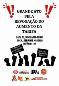 Ato contra aumento da tarifa